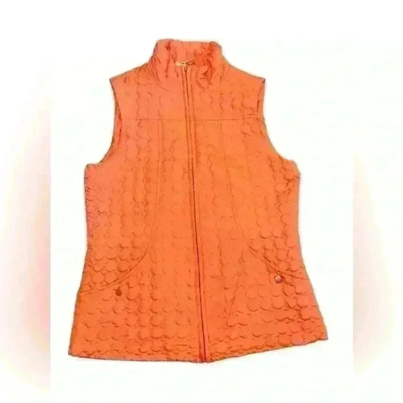 kate park Jackets & Blazers - KATE PARK Full Zip Lightweight Terra Cotta QUILTED VEST Pockets Size Small